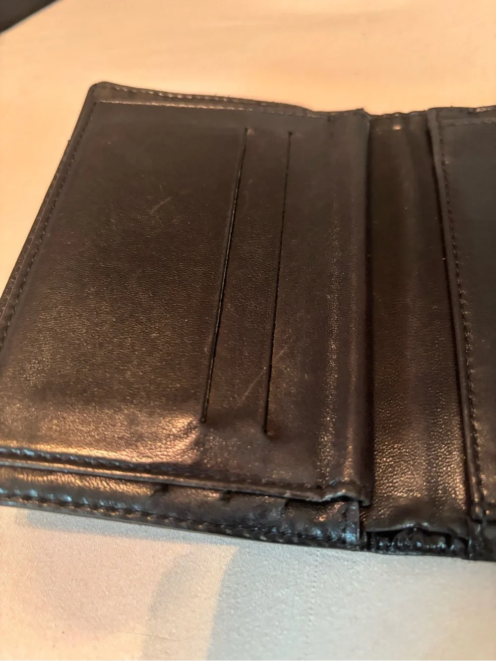 Authentic Vintage Chanel Black Lambskin Trifold Wallet - GUC- with Chanel Box